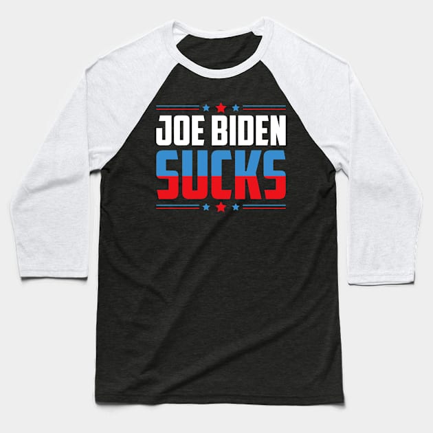 Joe Biden Sucks Anti-Biden Election Political Baseball T-Shirt by TeeTeeUp